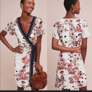 Anthropologie Maeve Aubrey Floral Wrap Dress Size 0